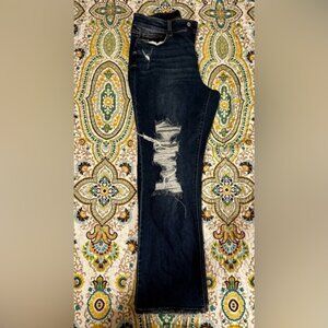 Judy Blue Dark Indigo Distressed Straight Leg Jeans